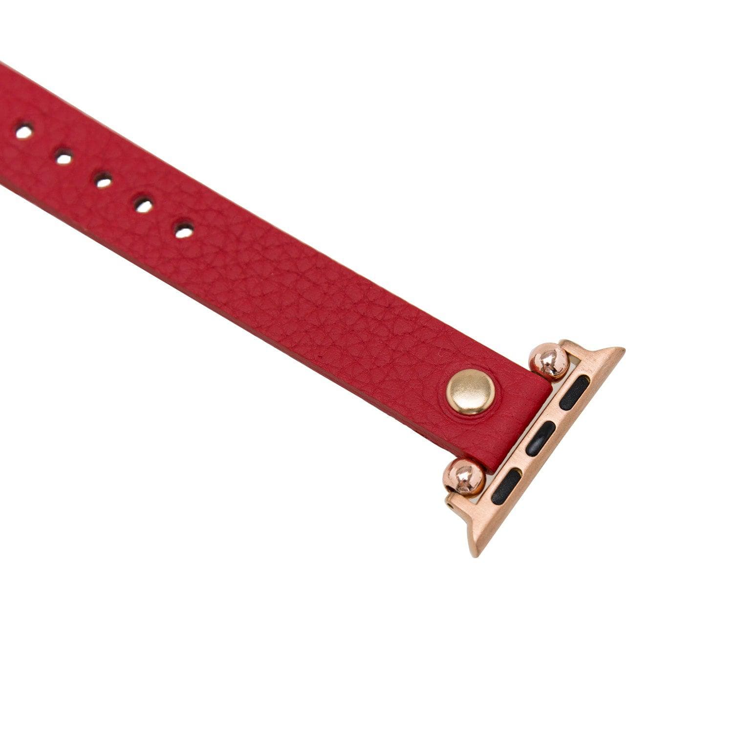 Leather Apple Watch Bands - Ferro Rose Gold Trok Style