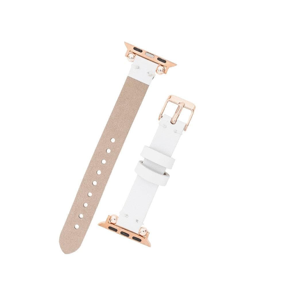 Leather Apple Watch Bands - Ferro Rose Gold Trok Style