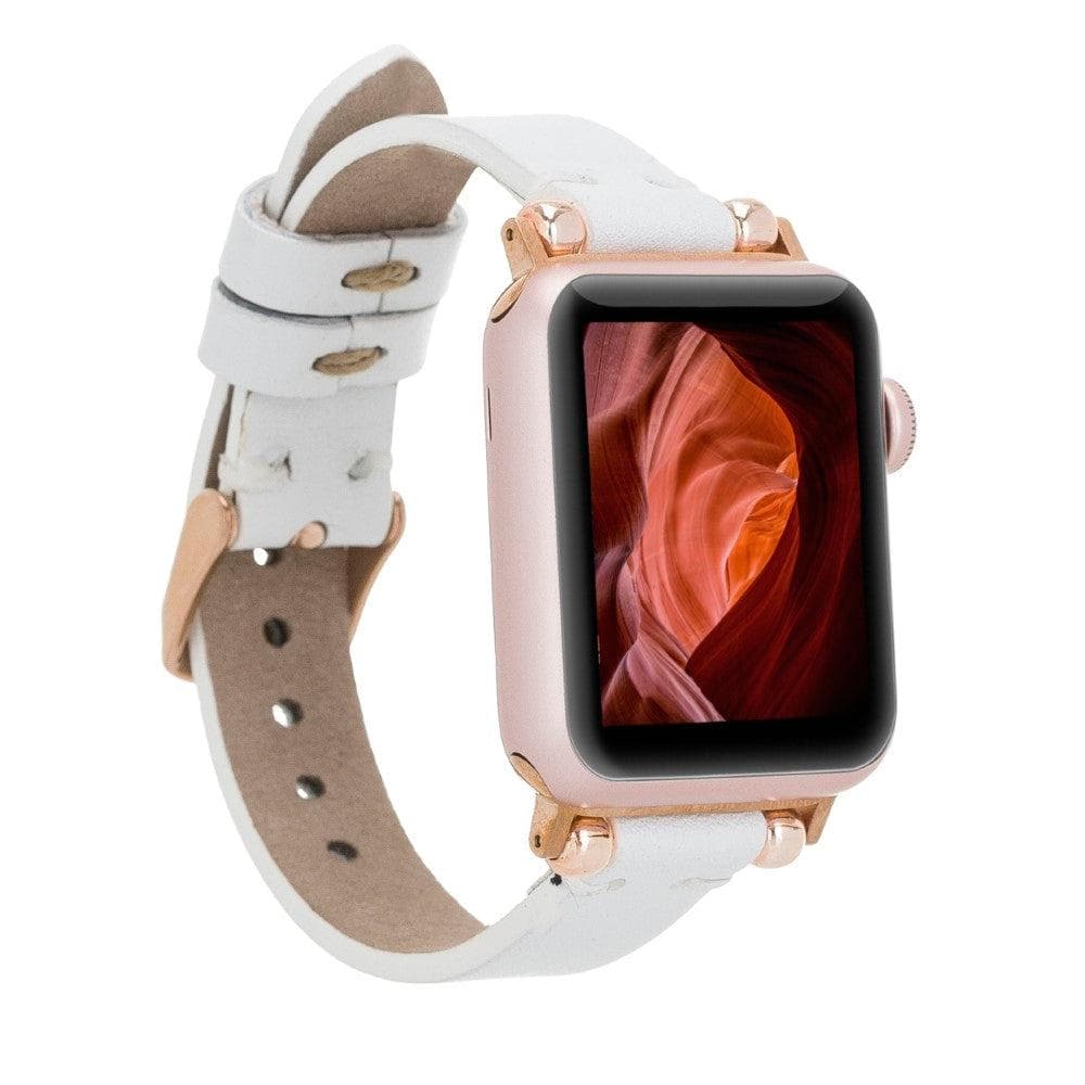 Leather Apple Watch Bands - Ferro Rose Gold Trok Style