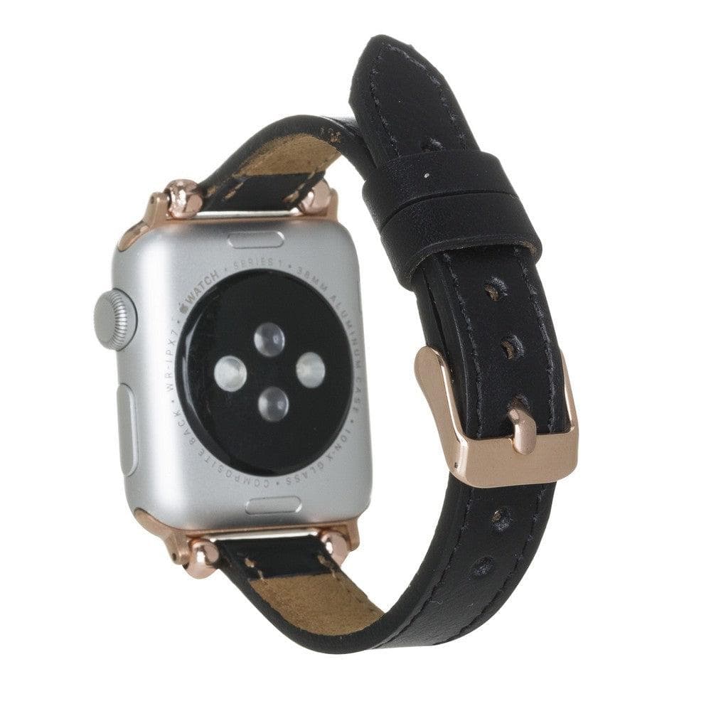 Leather Apple Watch Bands - Ferro Rose Gold Trok Style