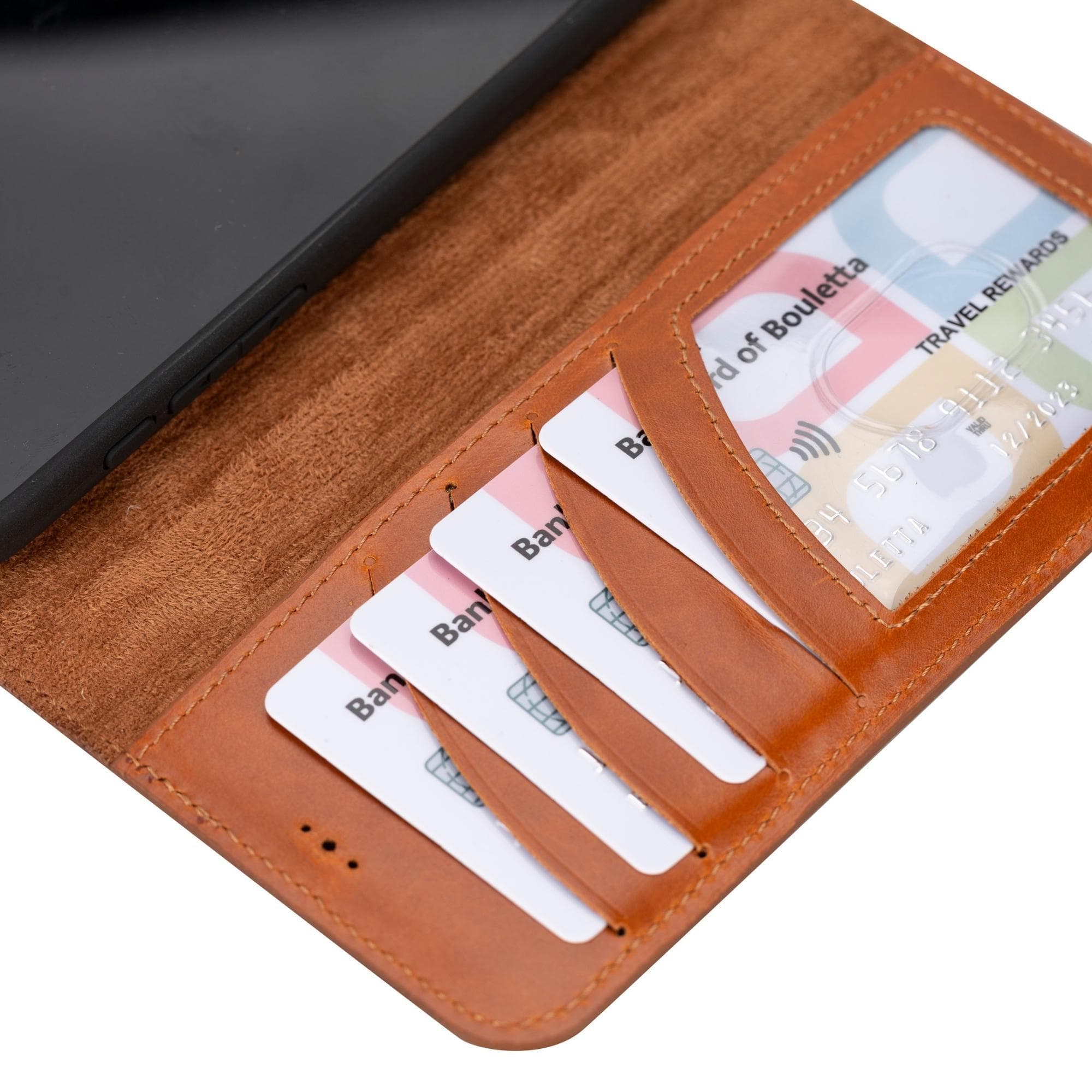 Magic iPhone 15 Pro Max Detachable Genuine Leather Wallet Case