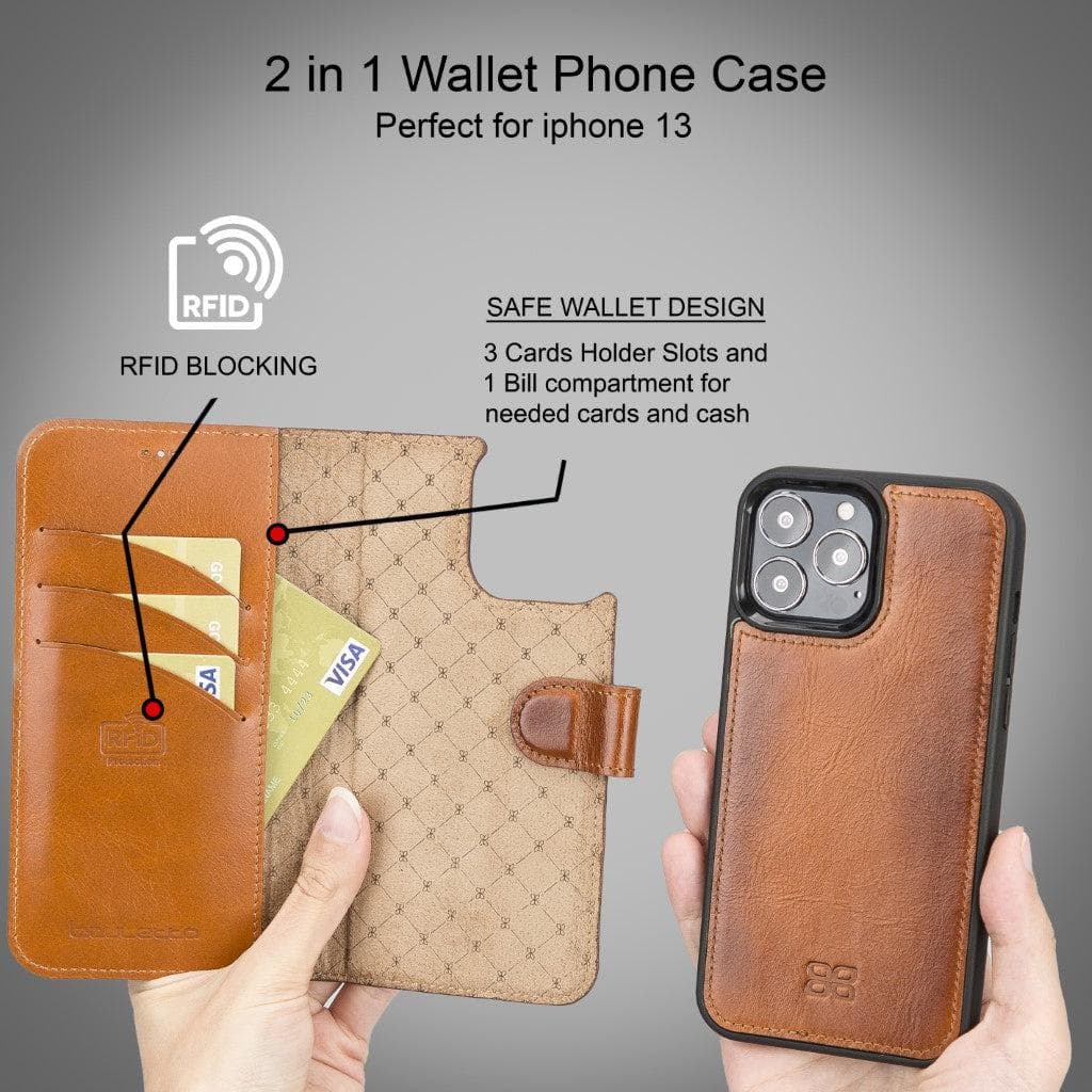 Magic iPhone 13 Series Detachable Leather Wallet Cases - MW