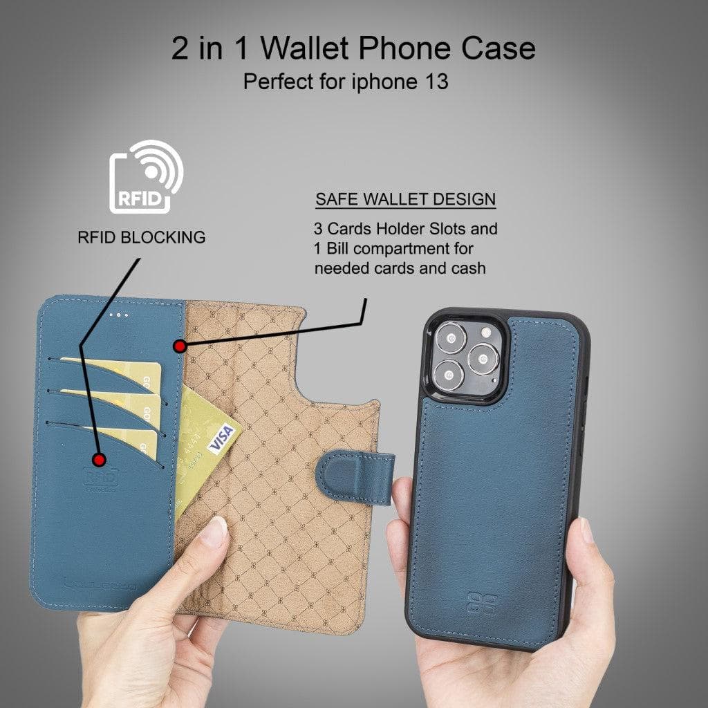 Magic iPhone 13 Series Detachable Leather Wallet Cases - MW