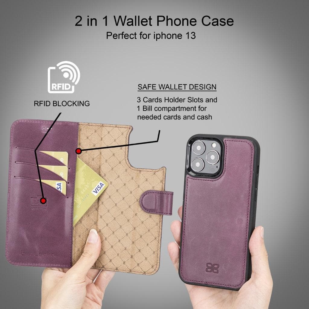 Magic iPhone 13 Series Detachable Leather Wallet Cases - MW