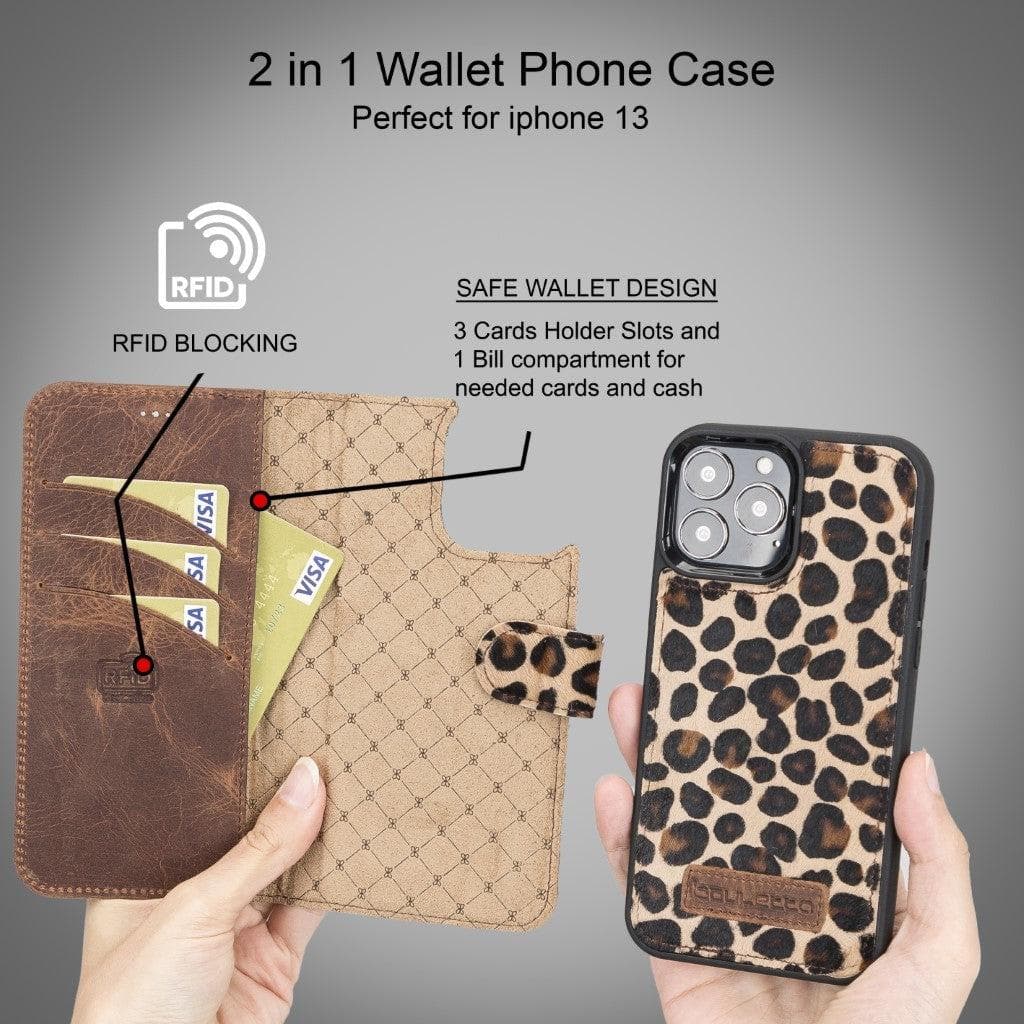 Magic iPhone 13 Series Detachable Leather Wallet Cases - MW