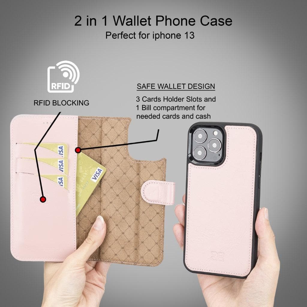 Magic iPhone 13 Series Detachable Leather Wallet Cases - MW