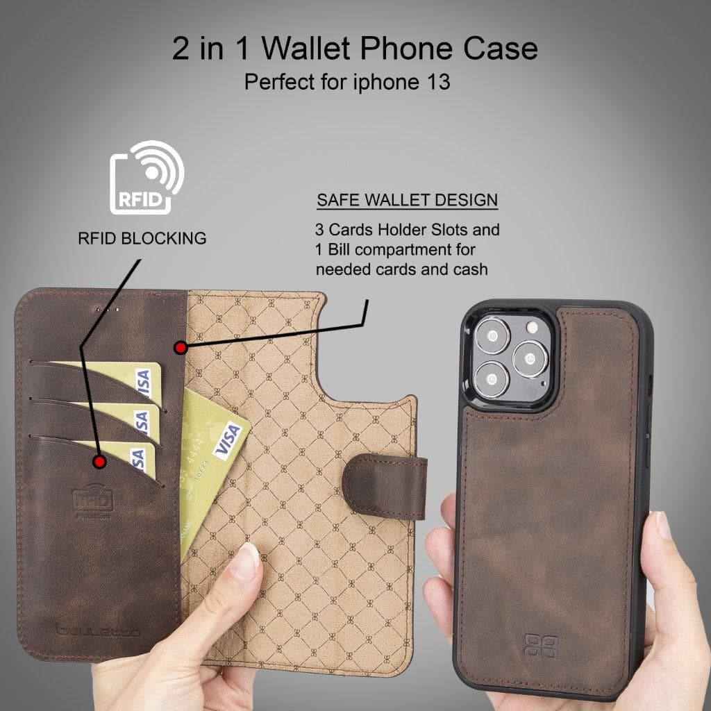 Magic iPhone 13 Series Detachable Leather Wallet Cases - MW