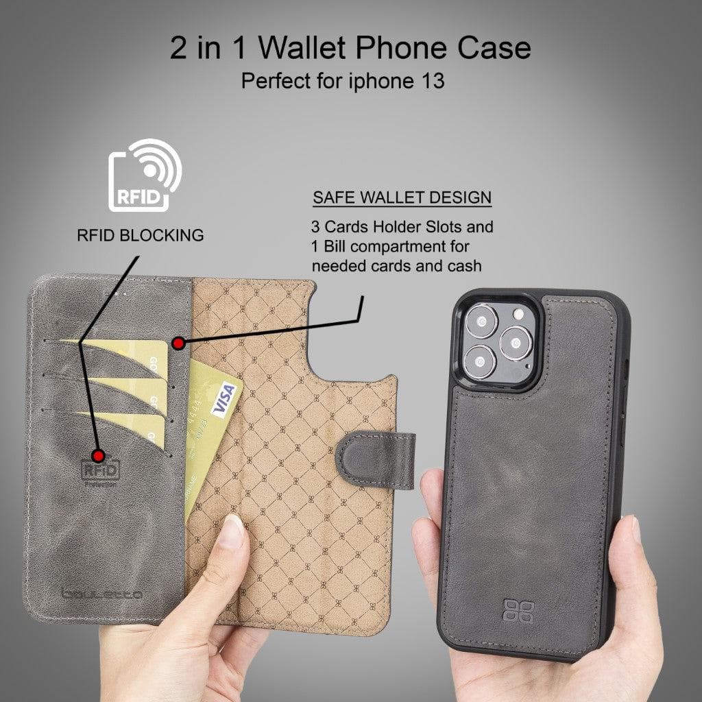 Magic iPhone 13 Series Detachable Leather Wallet Cases - MW