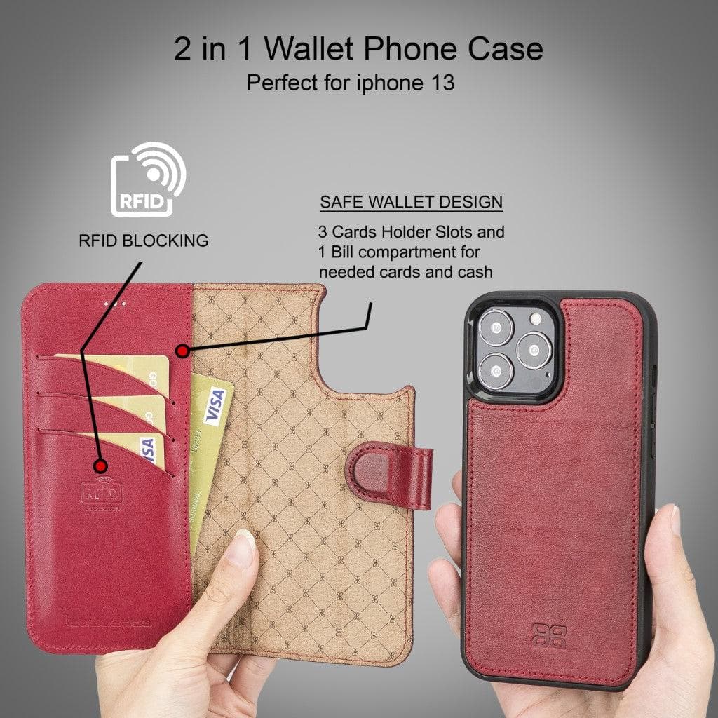 Magic iPhone 13 Series Detachable Leather Wallet Cases - MW