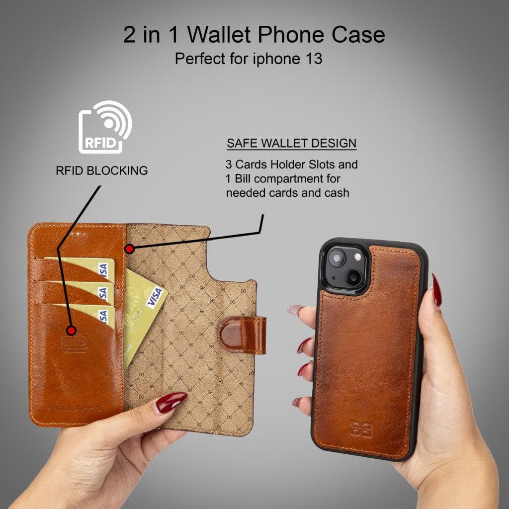 Magic iPhone 13 Series Detachable Leather Wallet Cases - MW