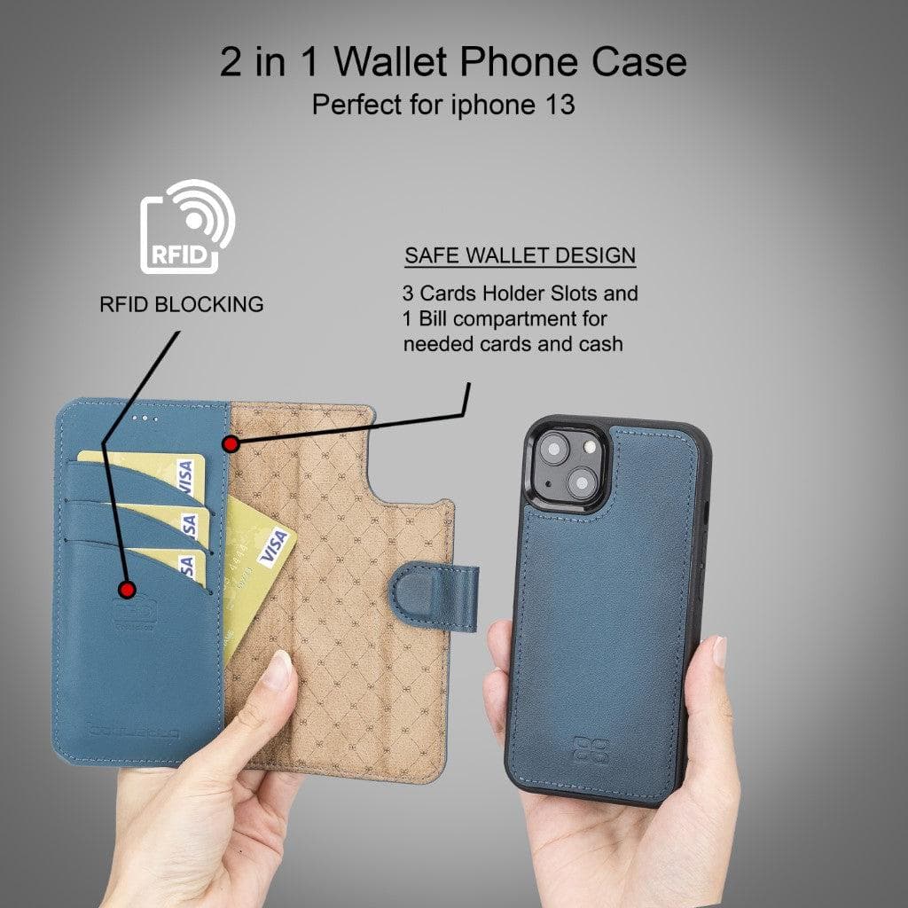 Magic iPhone 13 Series Detachable Leather Wallet Cases - MW