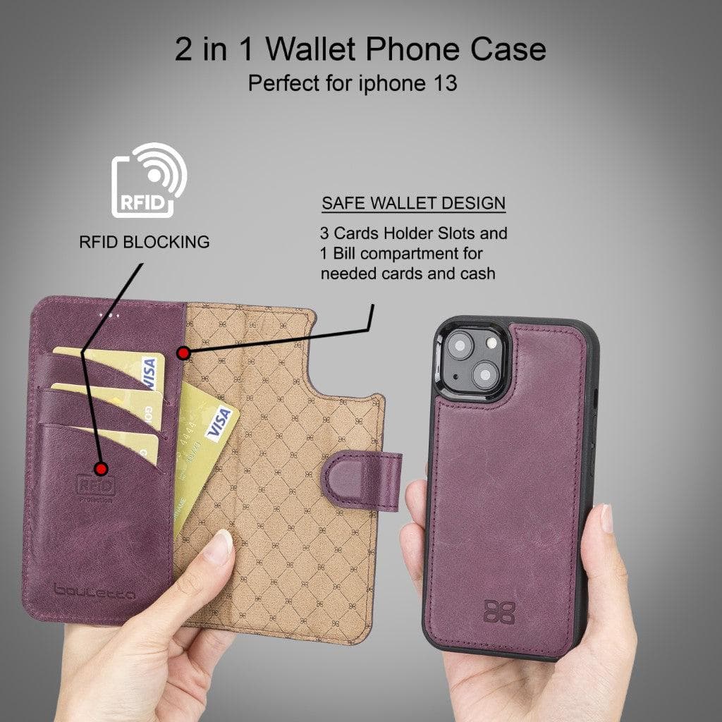 Magic iPhone 13 Series Detachable Leather Wallet Cases - MW