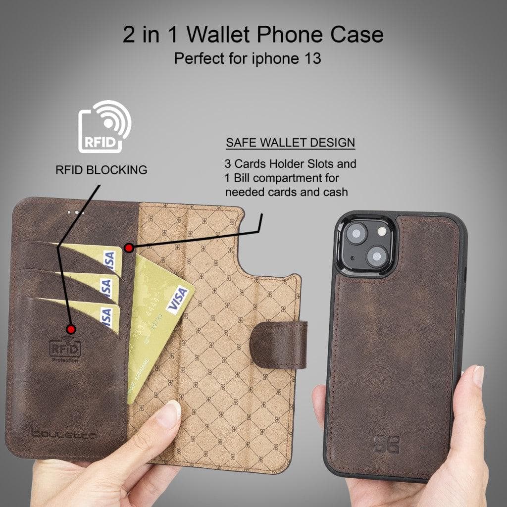 Magic iPhone 13 Series Detachable Leather Wallet Cases - MW