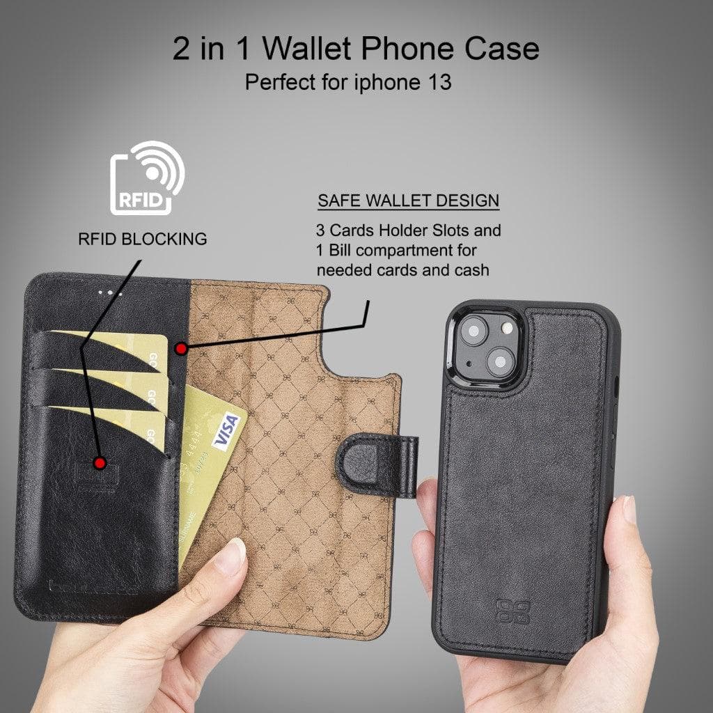 Magic iPhone 13 Series Detachable Leather Wallet Cases - MW