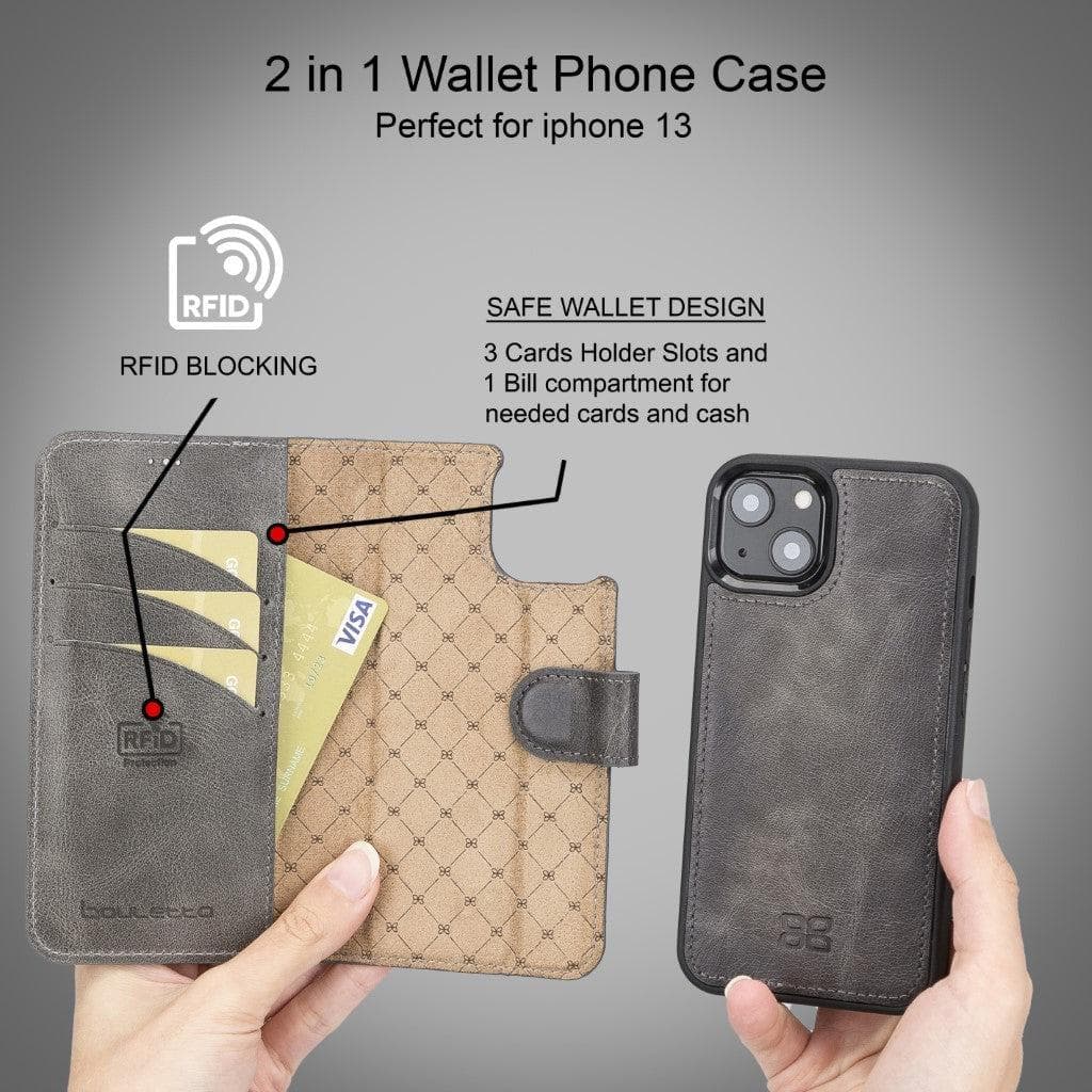 Magic iPhone 13 Series Detachable Leather Wallet Cases - MW