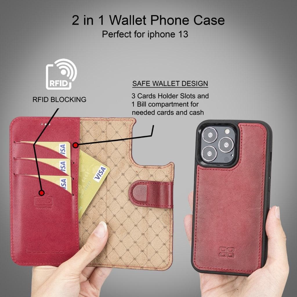 Magic iPhone 13 Series Detachable Leather Wallet Cases - MW