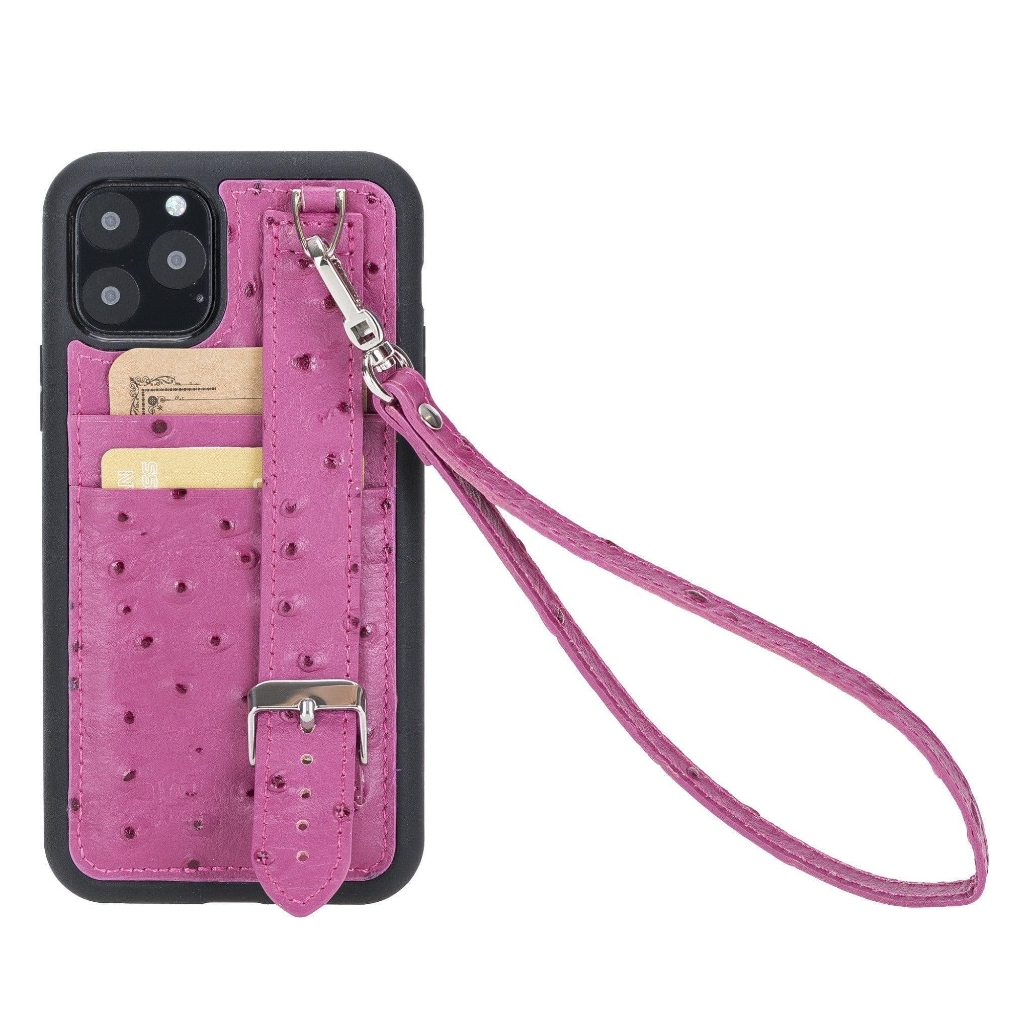 Flex Cover Card Holder iPhone 11 Series Genuine Leather Back Cover with Hand Strap / FX-CC-HA