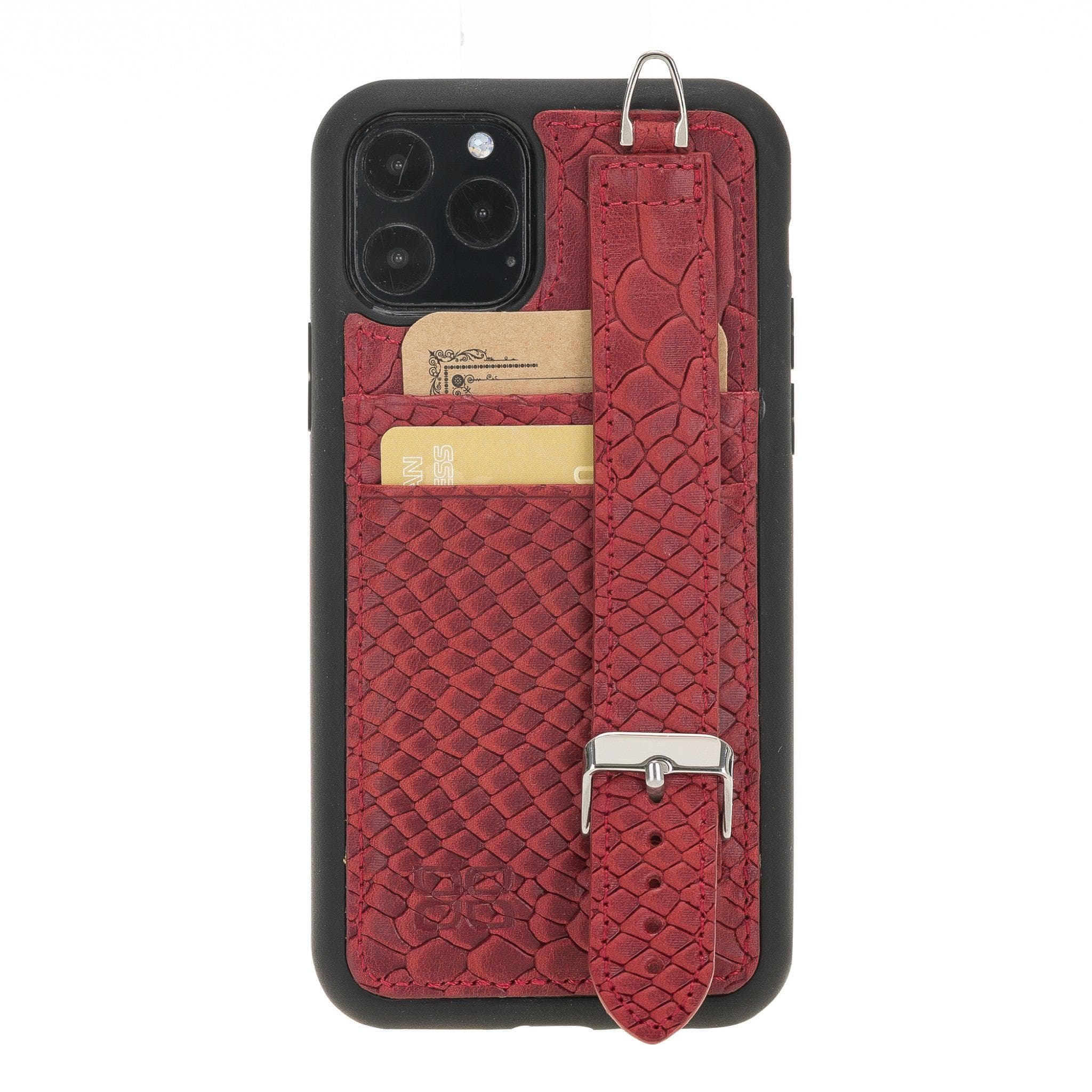 Flex Cover Card Holder iPhone 11 Series Genuine Leather Back Cover with Hand Strap / FX-CC-HA