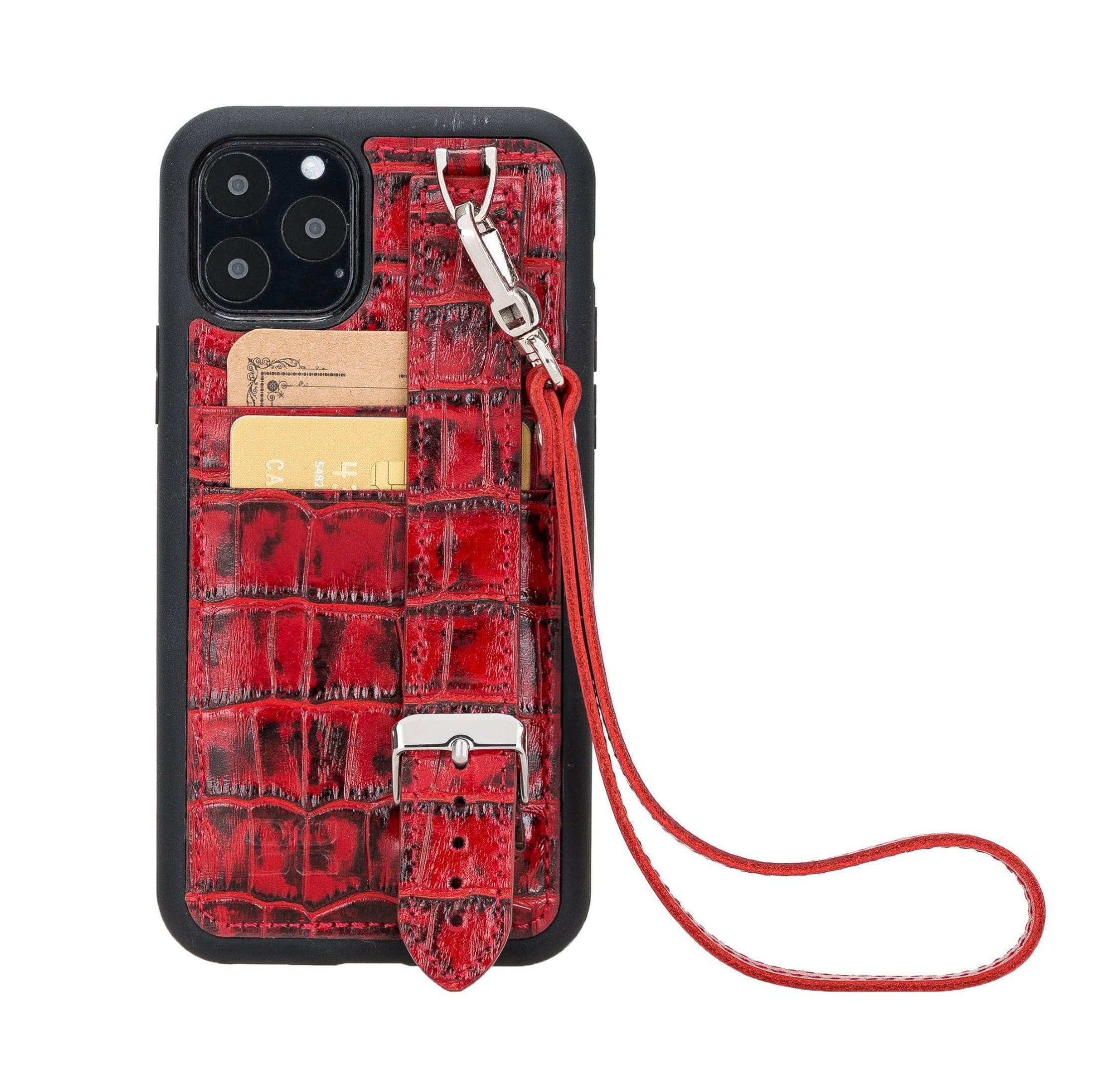 Flex Cover Card Holder iPhone X Series Genuine Leather Back Cover with Hand Strap / FX-CC-HA