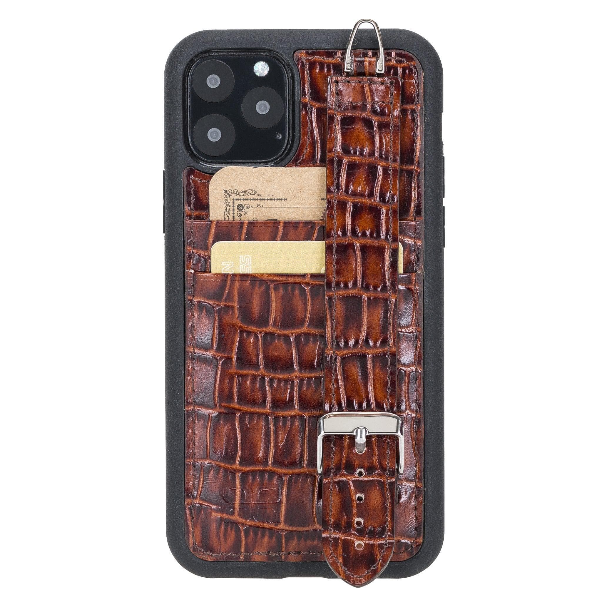 Flex Cover Card Holder iPhone X Series Genuine Leather Back Cover with Hand Strap / FX-CC-HA