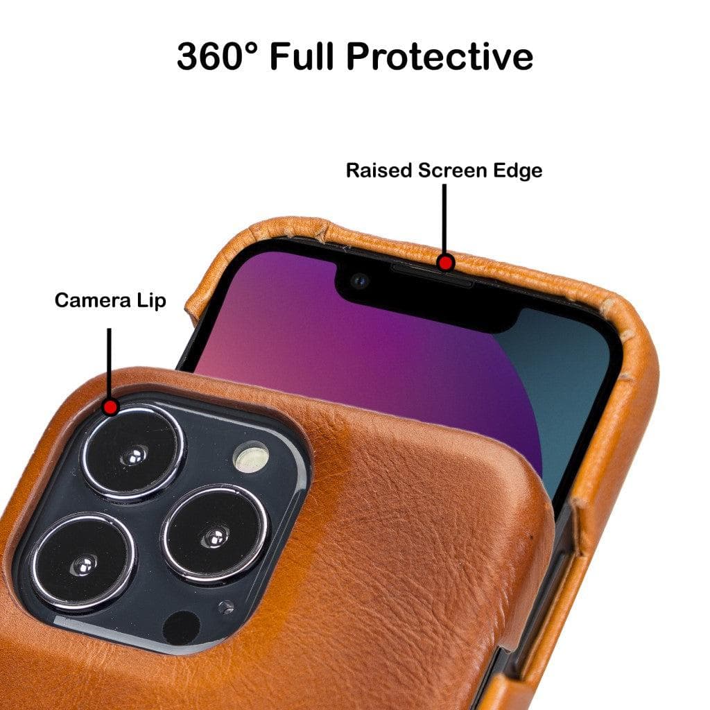 F360 iPhone 13 Series Full Genuine Leather Back Cover