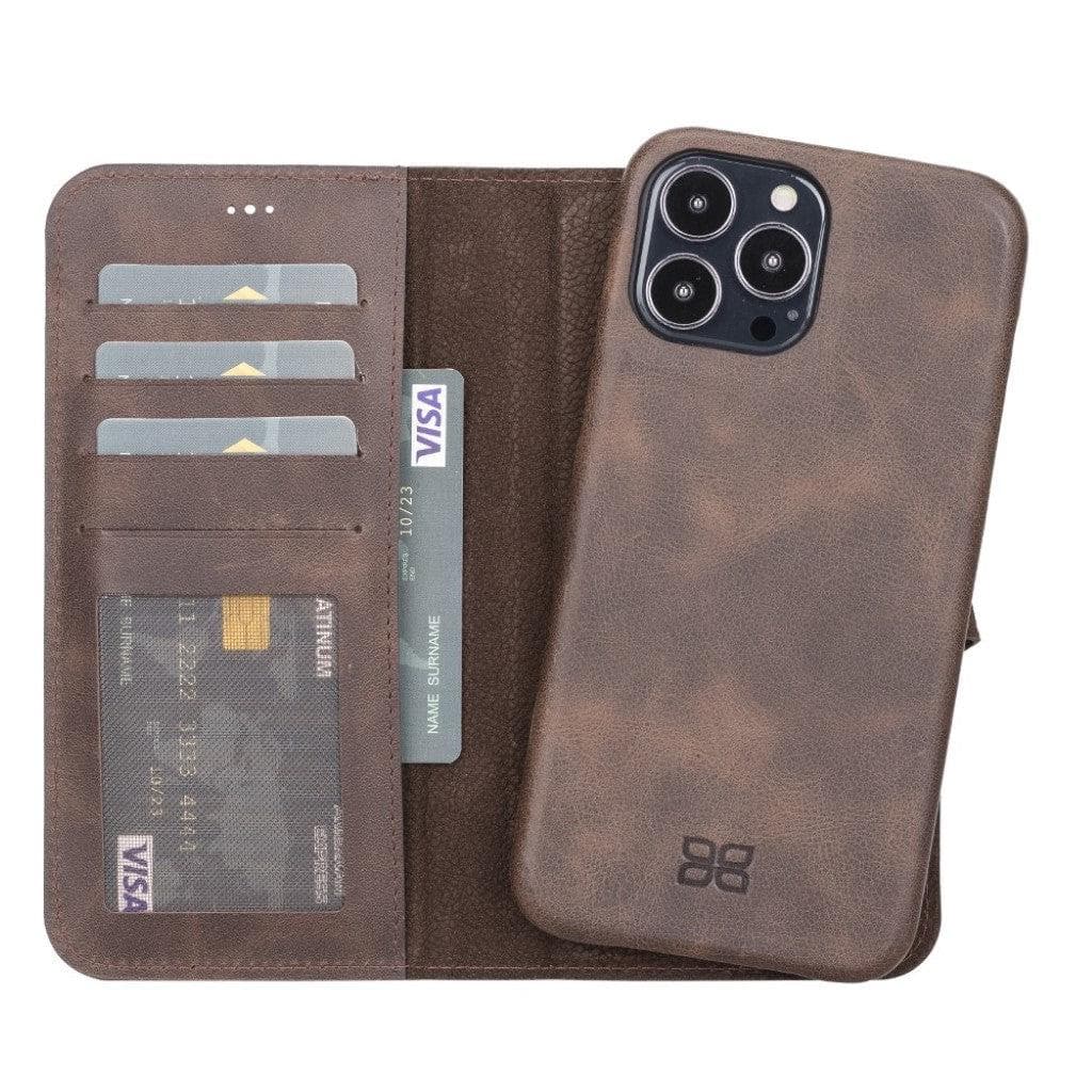 F360 Magic Wallet iPhone 13 Series Genuine Leather Detachable Wallet Case