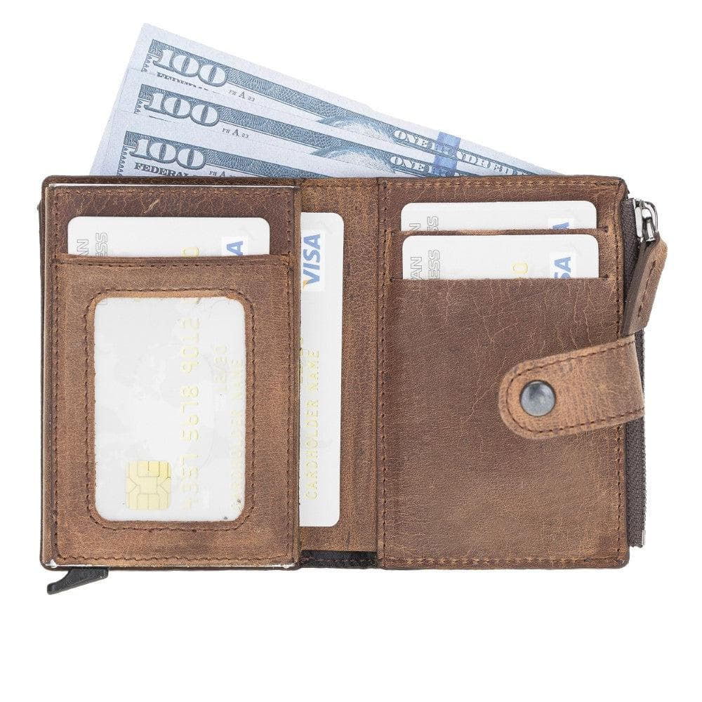 Leather Zip Mechanical Card Holder