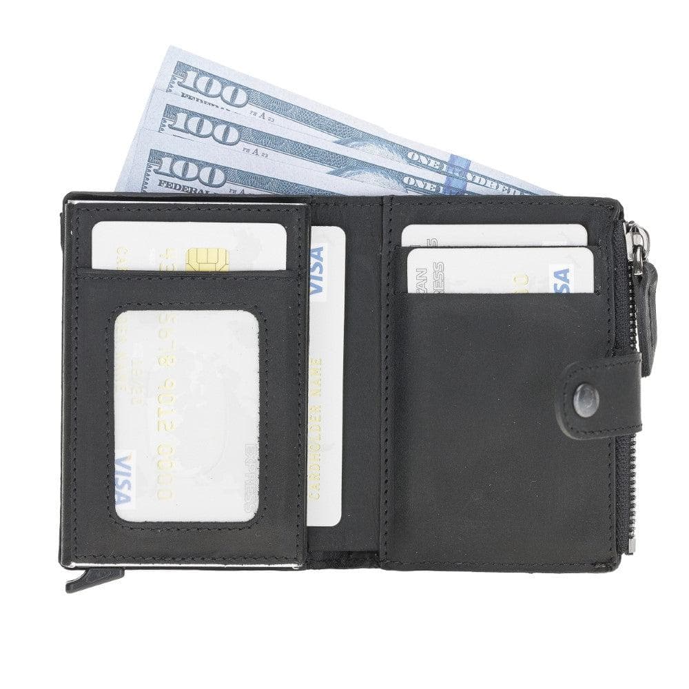 Leather Zip Mechanical Card Holder