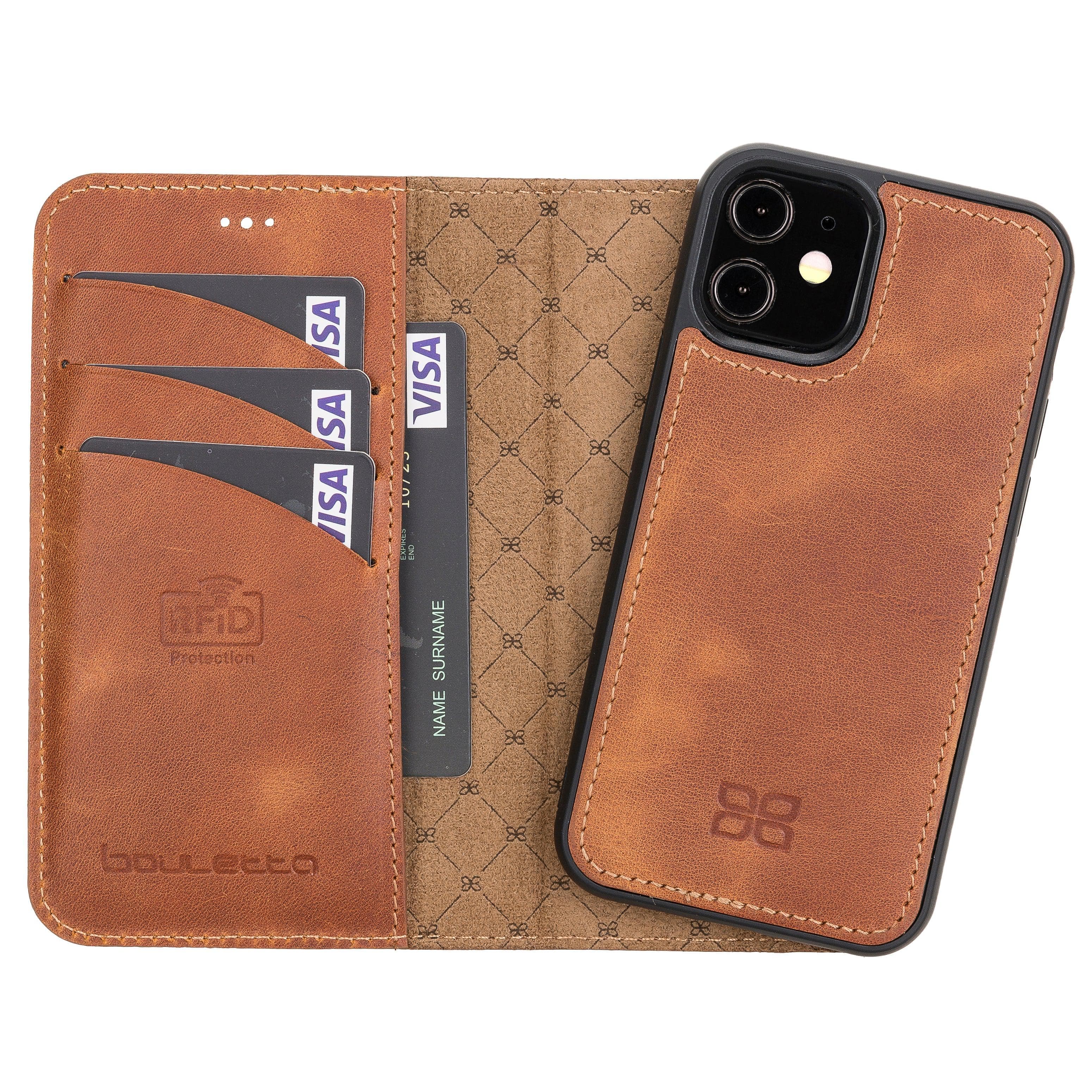 Magic iPhone 12 Series Detachable Leather Wallet Cases - MW