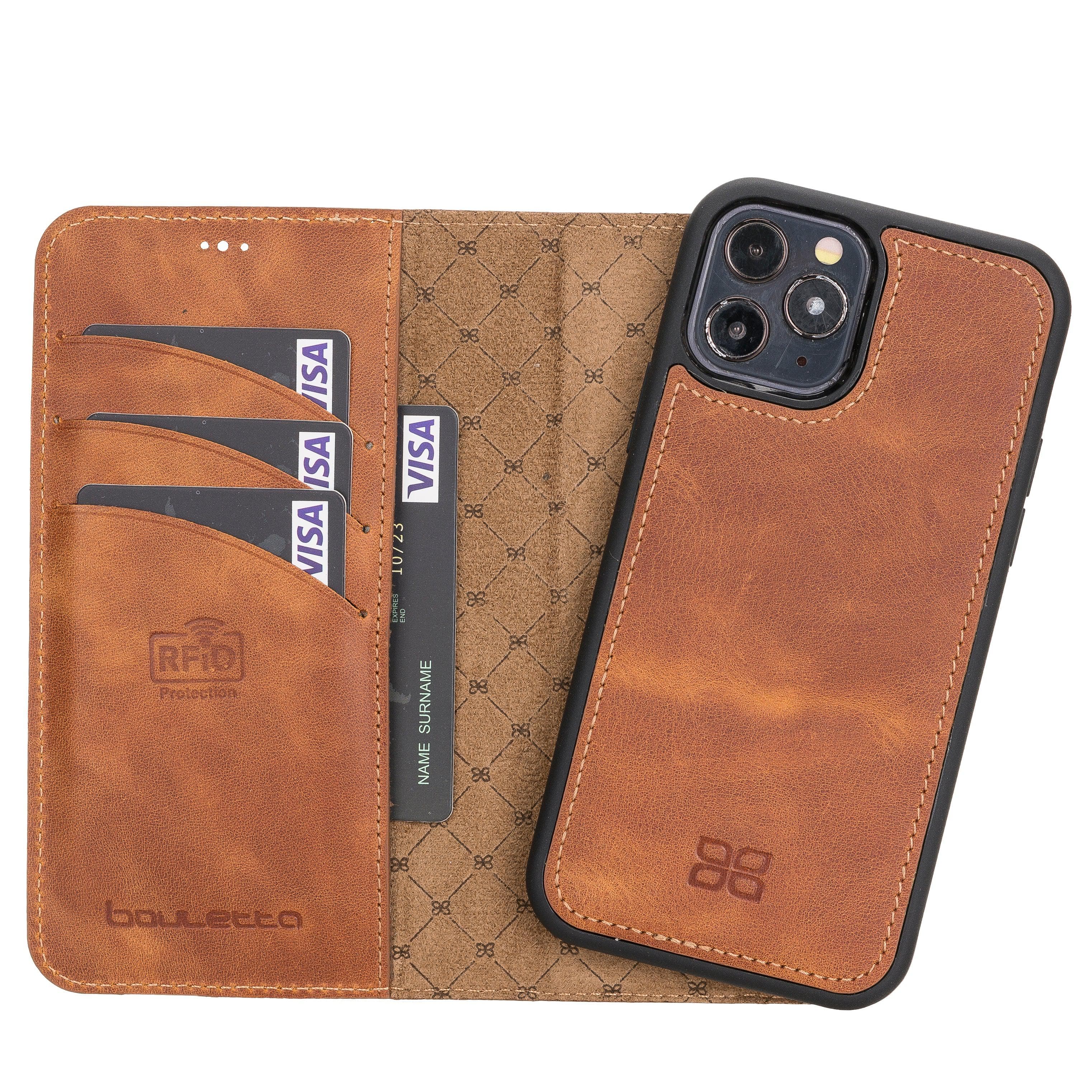 Magic iPhone 12 Series Detachable Leather Wallet Cases - MW