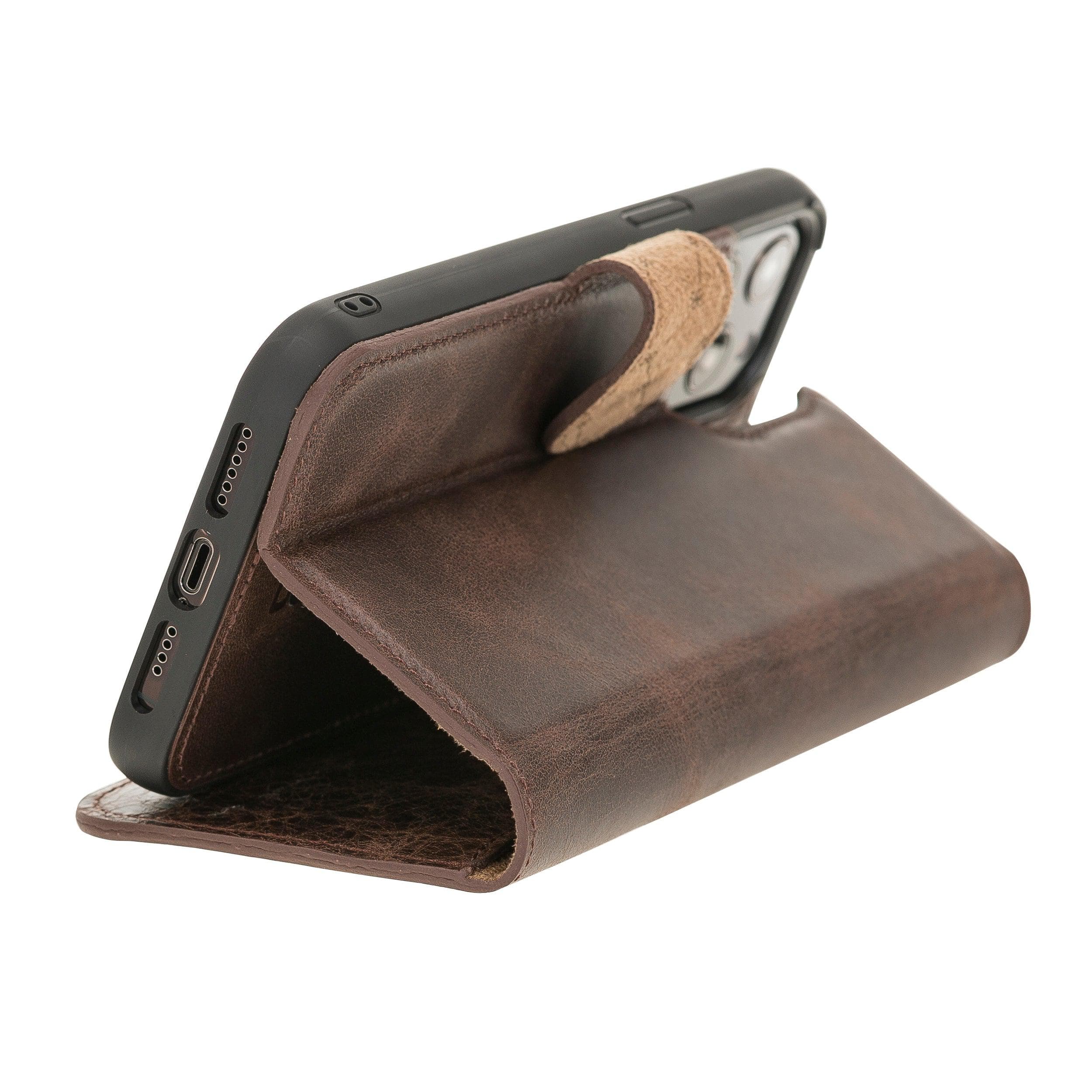 Magic iPhone 12 Series Detachable Leather Wallet Cases - MW