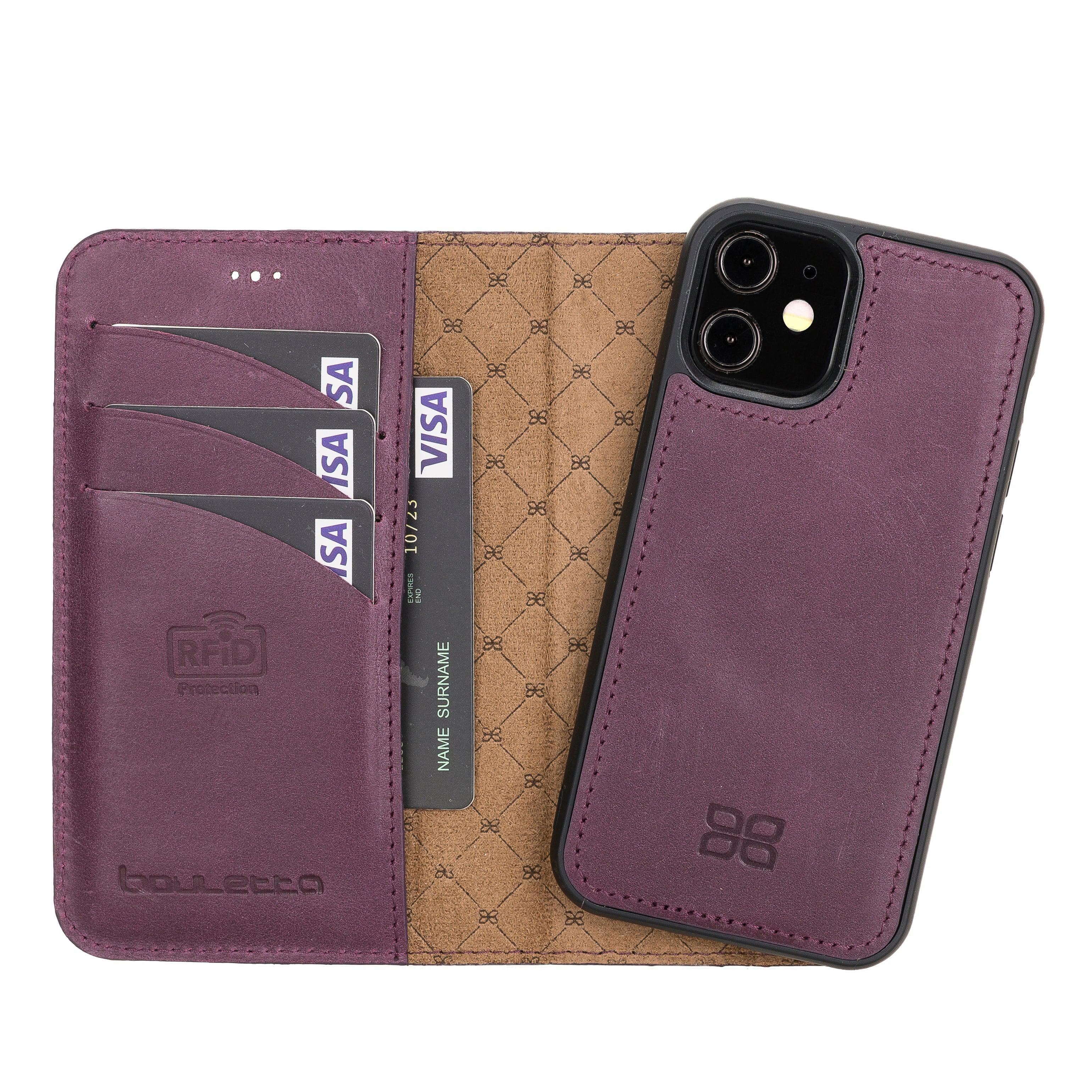 Magic iPhone 12 Series Detachable Leather Wallet Cases - MW