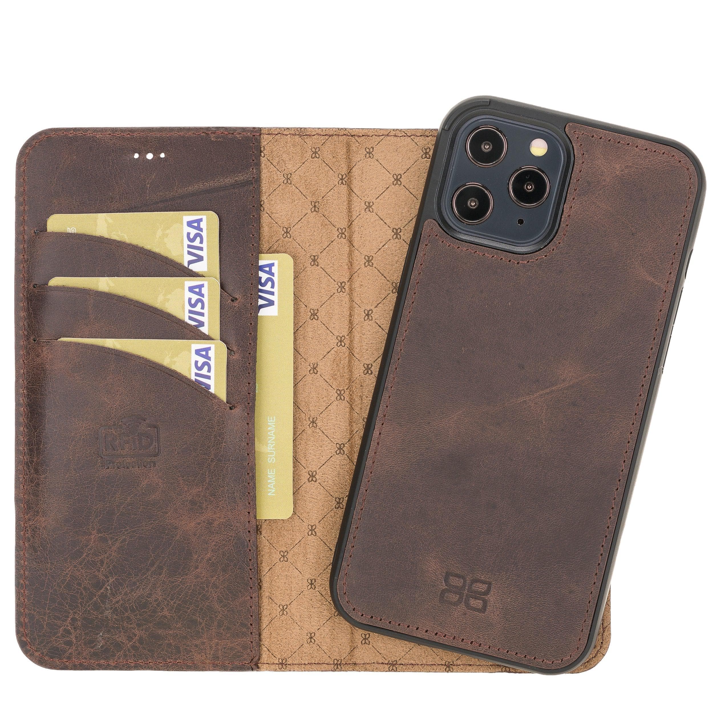 Magic iPhone 12 Series Detachable Leather Wallet Cases - MW