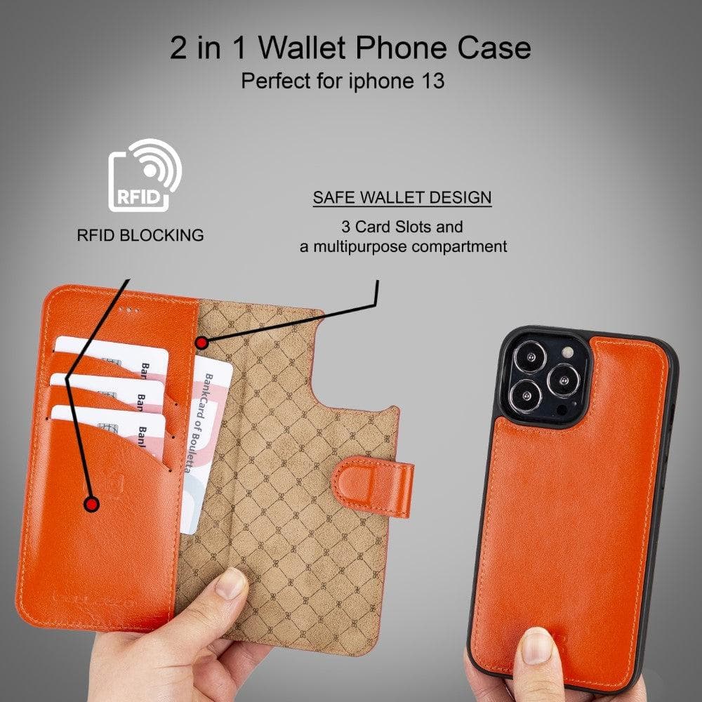 Magic iPhone 13 Series Detachable Colorful Leather Wallet Cases - MW