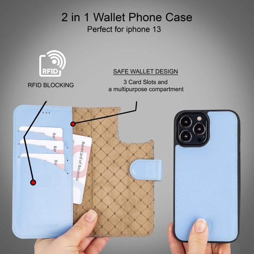 Magic iPhone 13 Series Detachable Colorful Leather Wallet Cases - MW