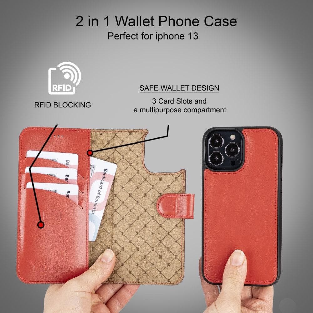 Magic iPhone 13 Series Detachable Colorful Leather Wallet Cases - MW