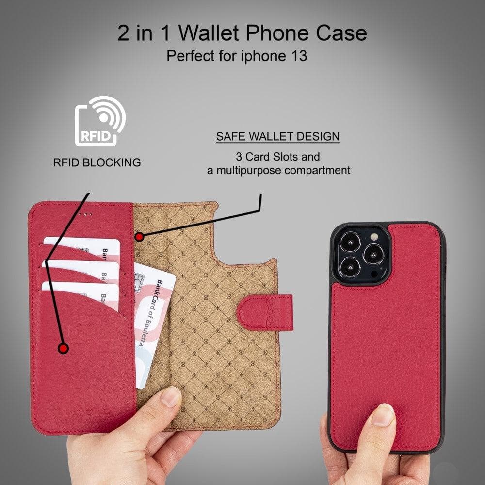 Magic iPhone 13 Series Detachable Colorful Leather Wallet Cases - MW