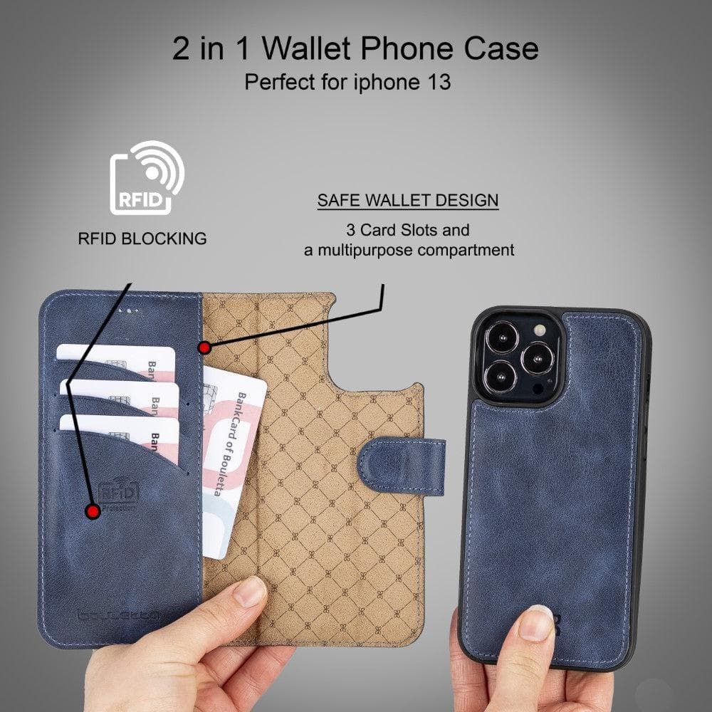 Magic iPhone 13 Series Detachable Colorful Leather Wallet Cases - MW