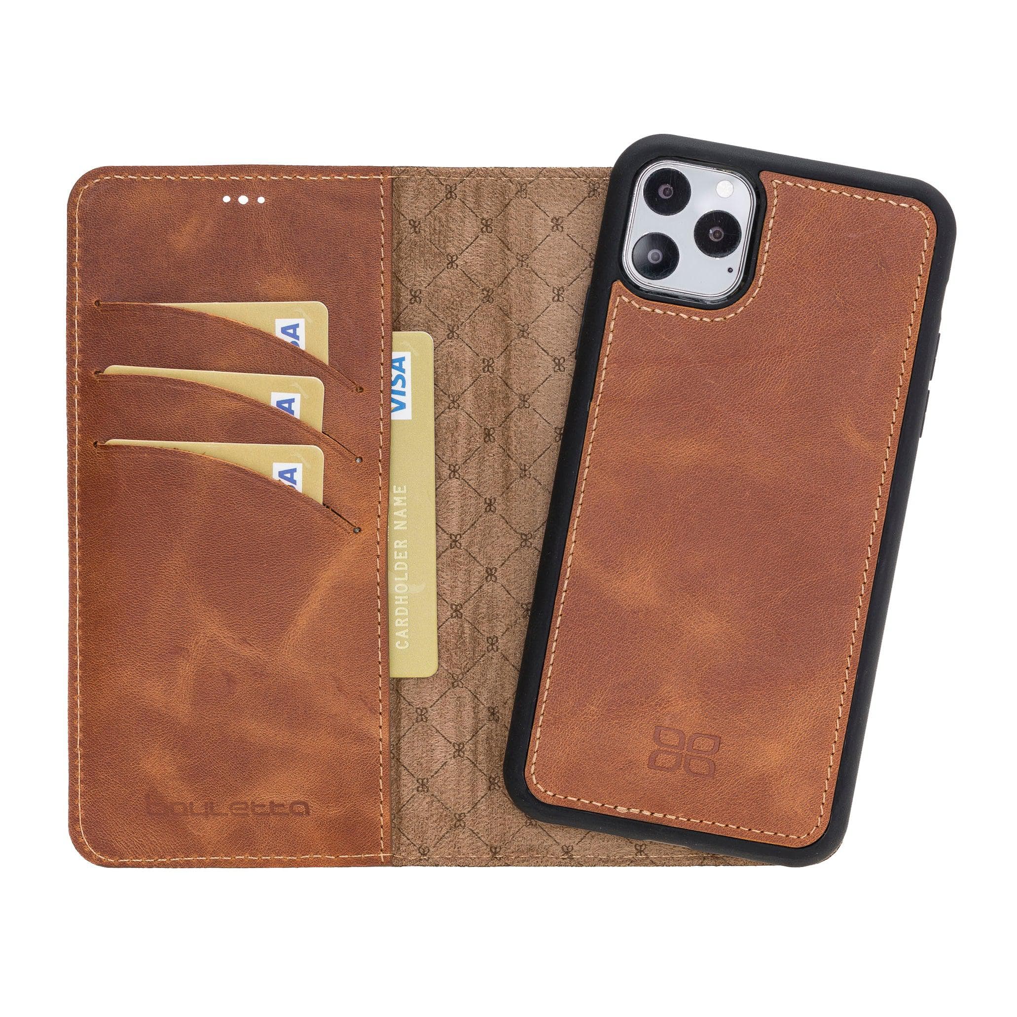 Magic iPhone 11 Series Detachable Genuine Leather Wallet Case - MW