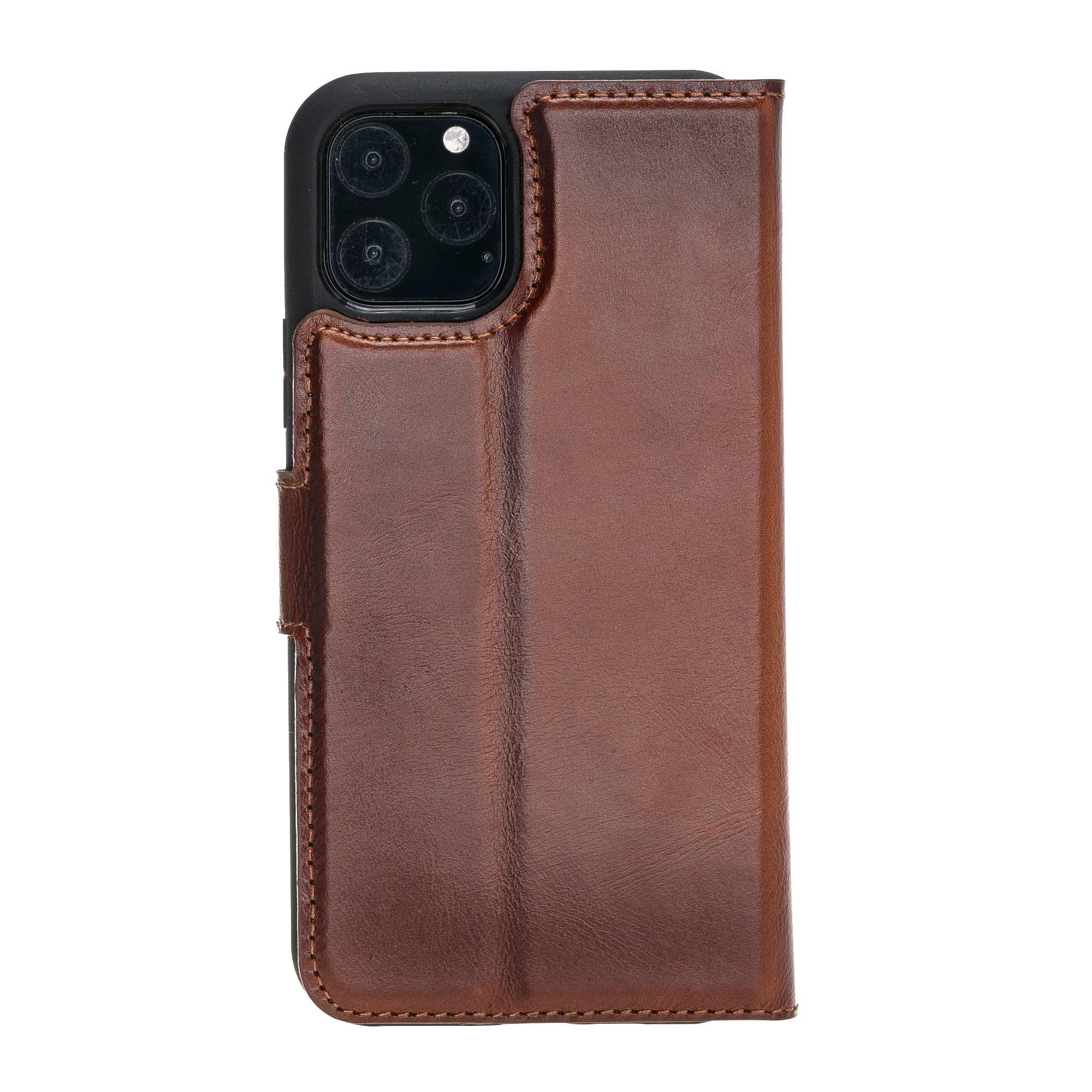 Magic iPhone 11 Series Detachable Genuine Leather Wallet Case - MW