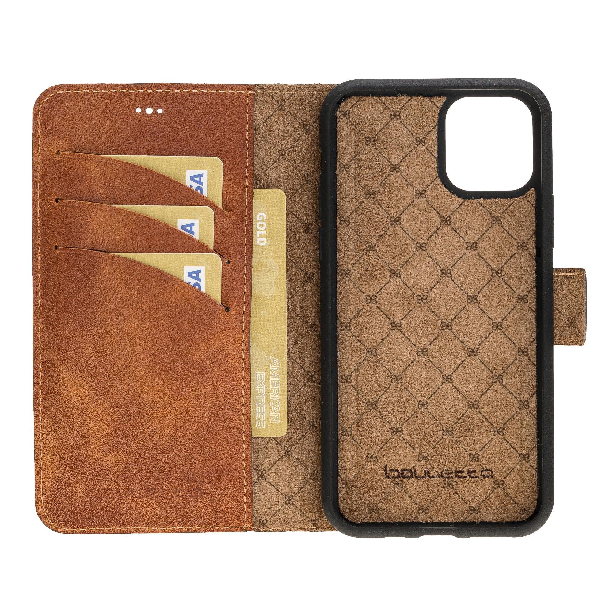 Magic iPhone 11 Series Detachable Genuine Leather Wallet Case - MW