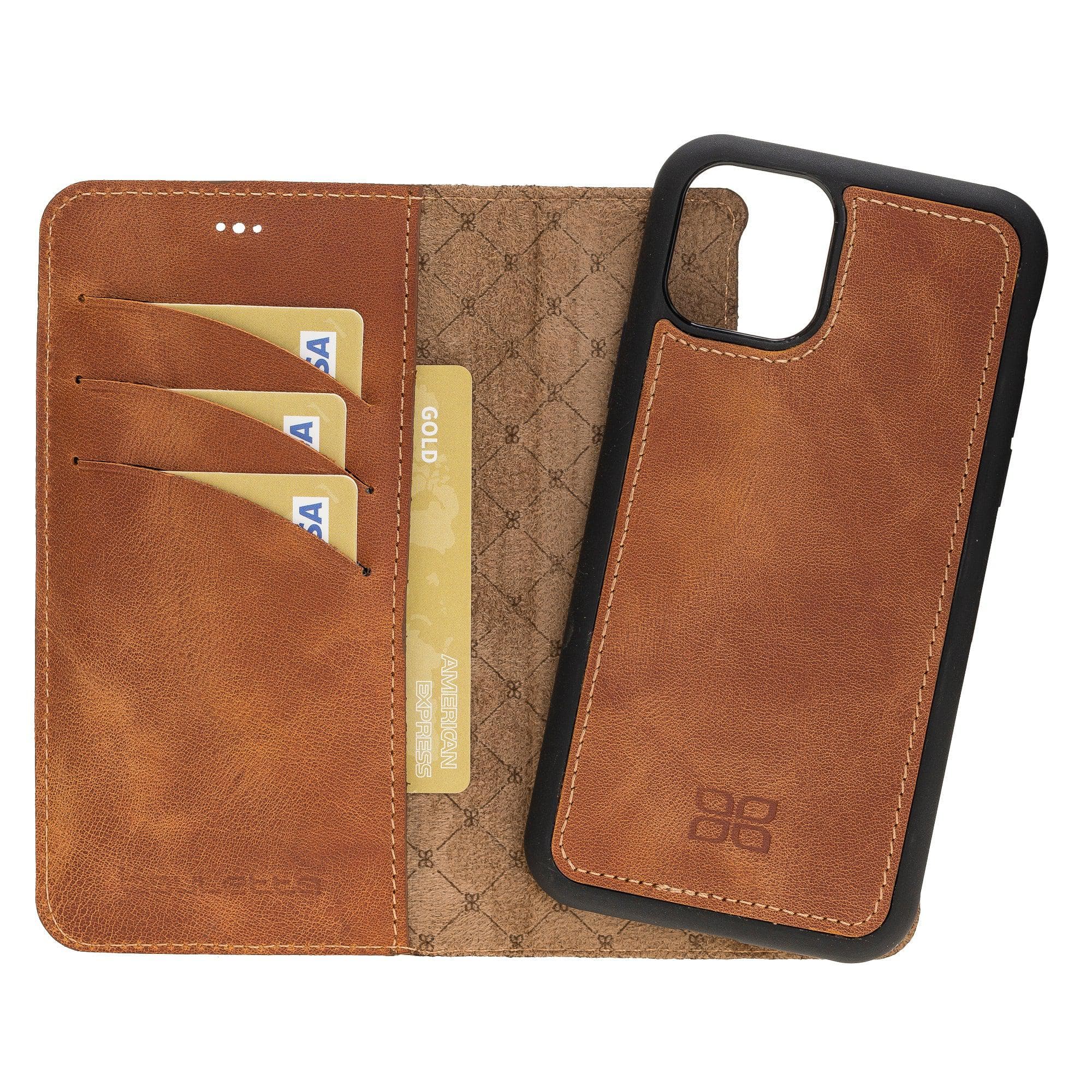 Magic iPhone 11 Series Detachable Genuine Leather Wallet Case - MW