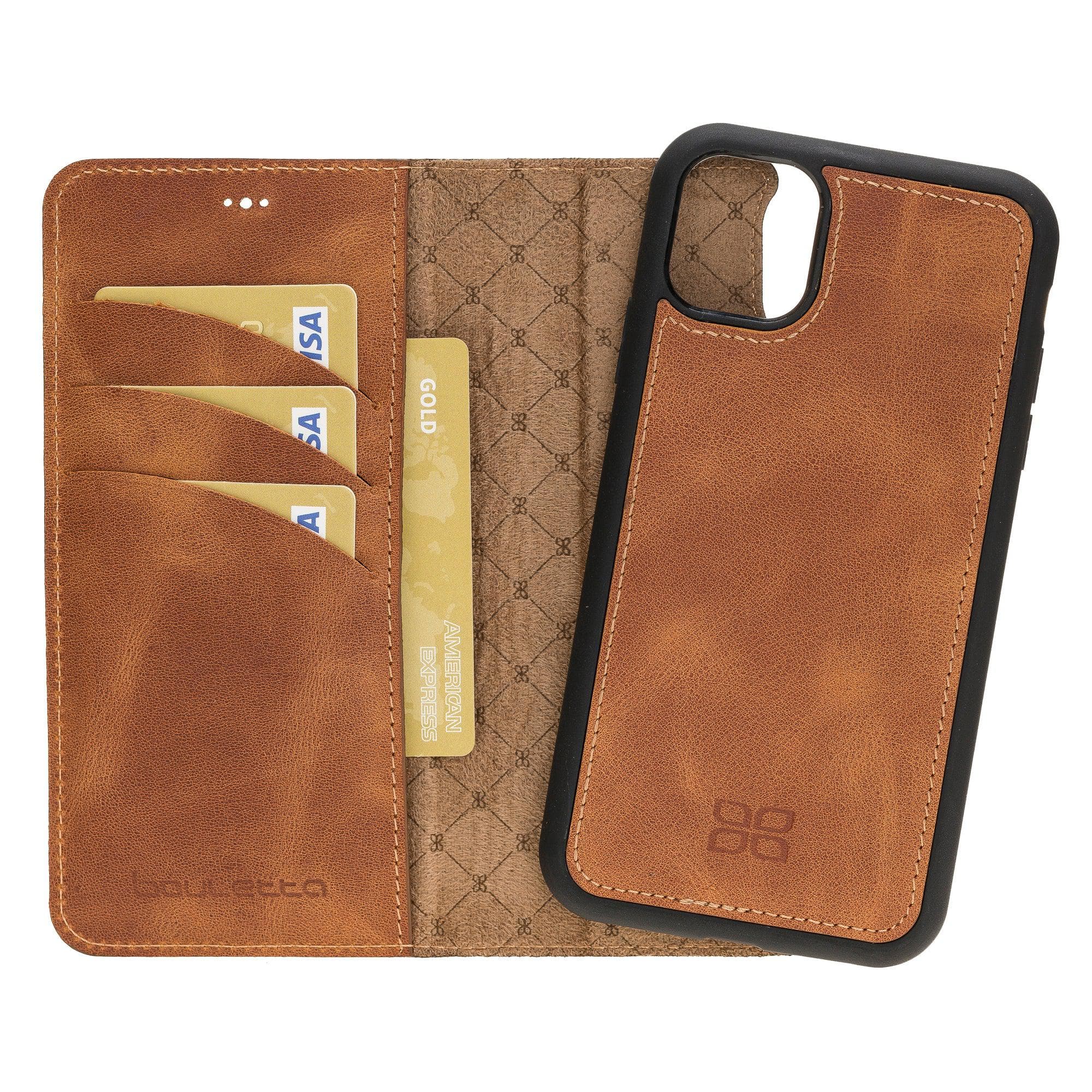 Magic iPhone 11 Series Detachable Genuine Leather Wallet Case - MW