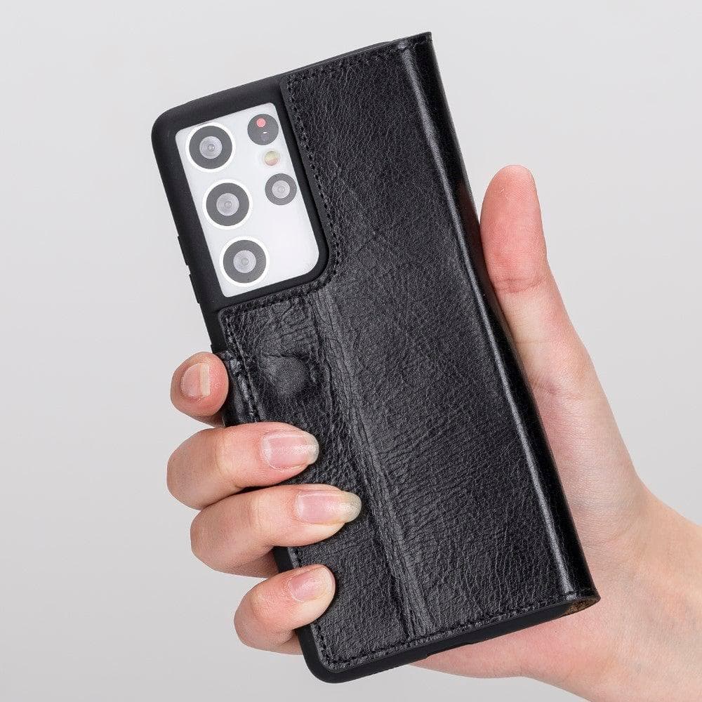 Non-Detachable Leather Wallet Cases for Samsung Galaxy S21 Series