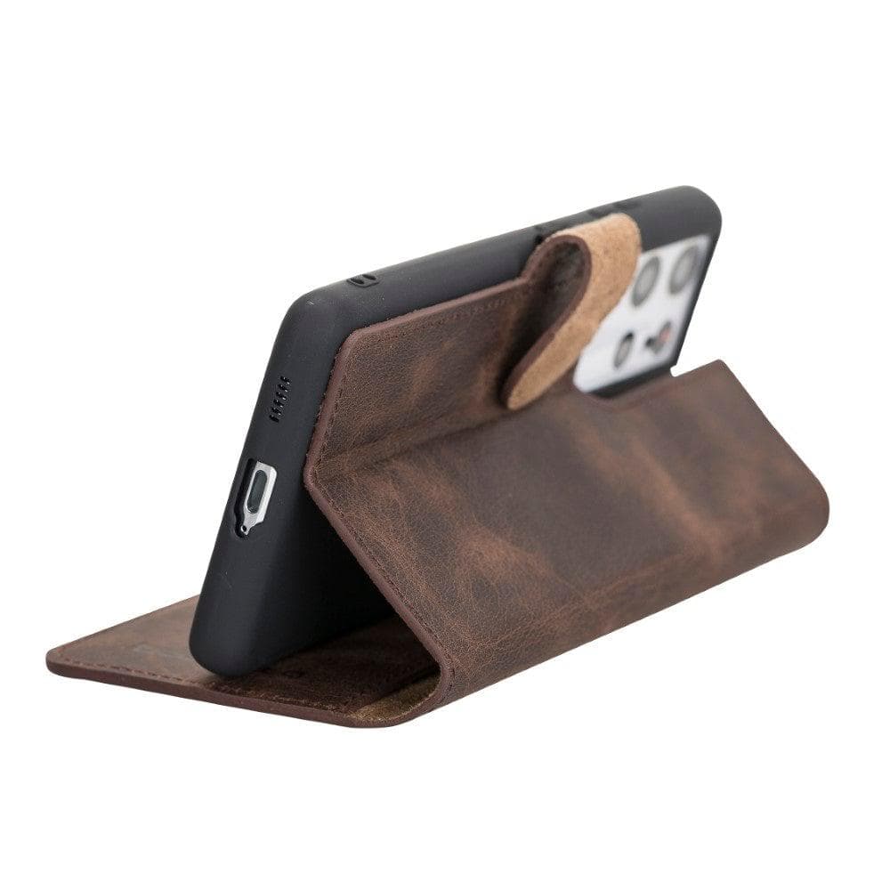 Non-Detachable Leather Wallet Cases for Samsung Galaxy S21 Series