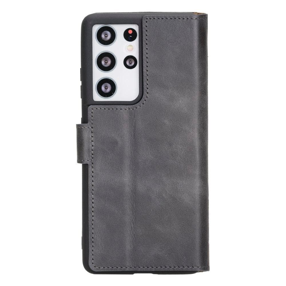 Non-Detachable Leather Wallet Cases for Samsung Galaxy S21 Series