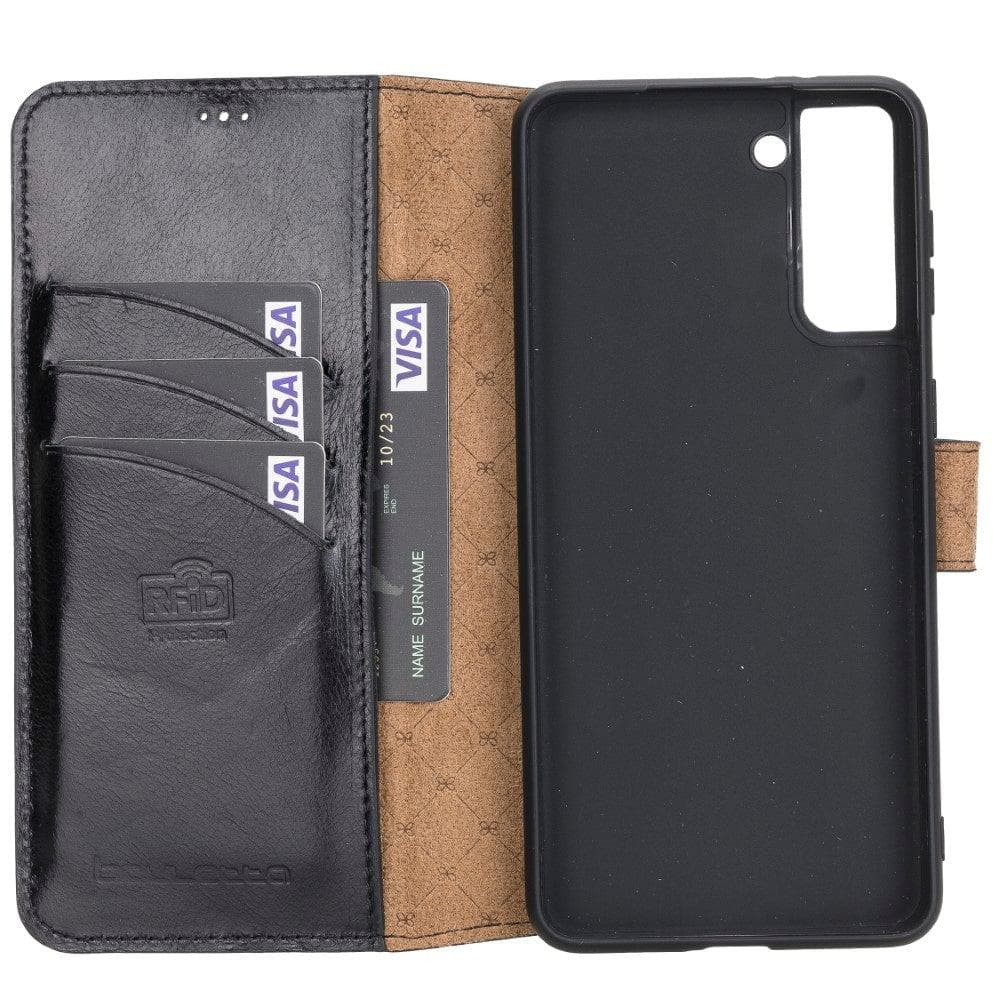 Non-Detachable Leather Wallet Cases for Samsung Galaxy S21 Series