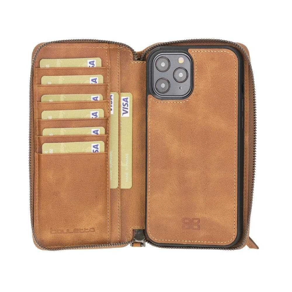 Pouch Magic Wallet iPhone 12 Series Detachable and Zipper Genuine Leather Wallet Case - PMW