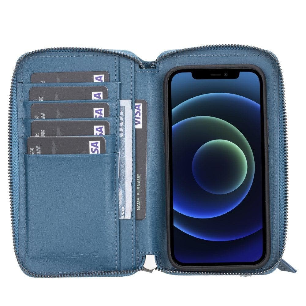 Pouch Magic Wallet iPhone 12 Series Detachable and Zipper Genuine Leather Wallet Case - PMW