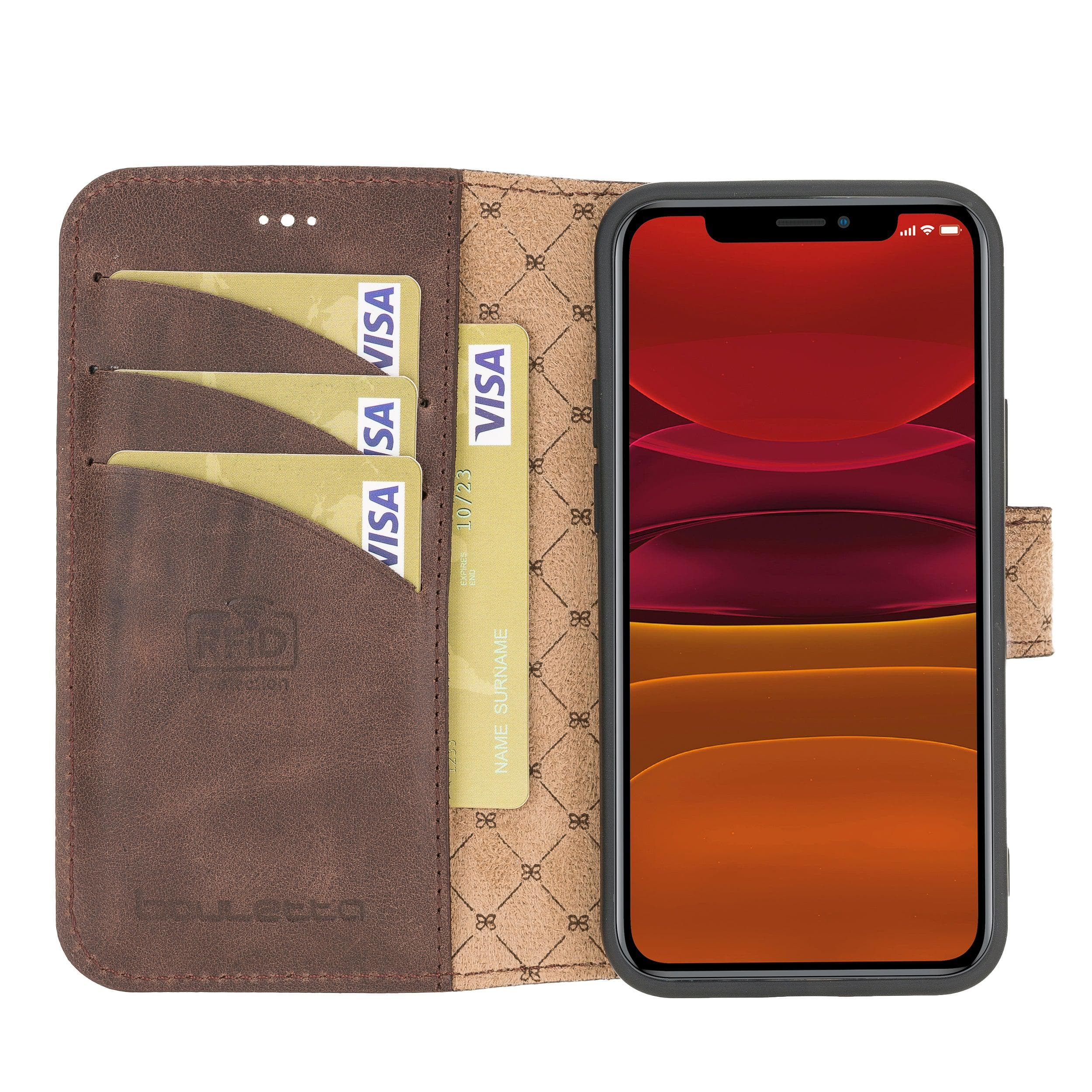 Non Detachable Leather Wallet Cases for Apple iPhone 12 Series